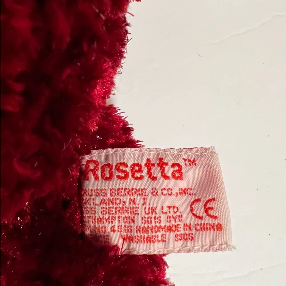 Russ Rosetta Burgundy HolidayRed Shimmering Plush Teddy Bear Velvet Bow HandMade